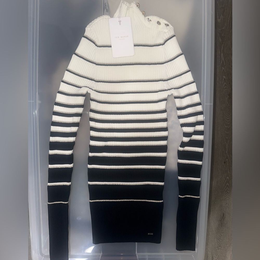 TED BAKER striped stretchy sweater top